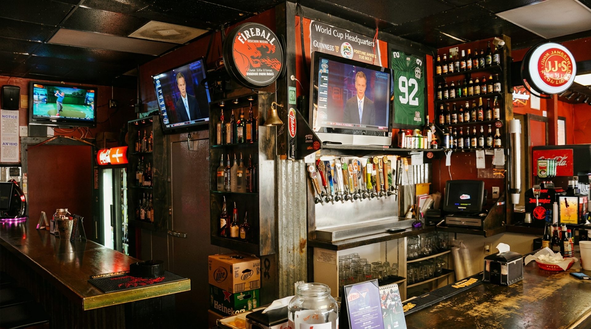 Two rooms, wall-to-wall screens